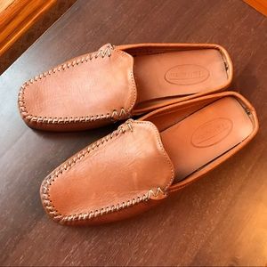 Vintage Talbots Brown Leather Mules Size 6 1/2